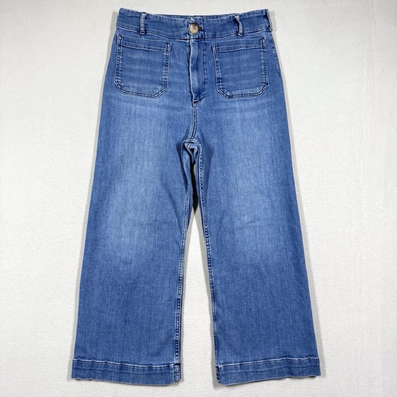 Maeve Denim - Maeve Anthropologie Jeans Womens 32 The Colette Wide Leg Crop Denim Patch Pocket